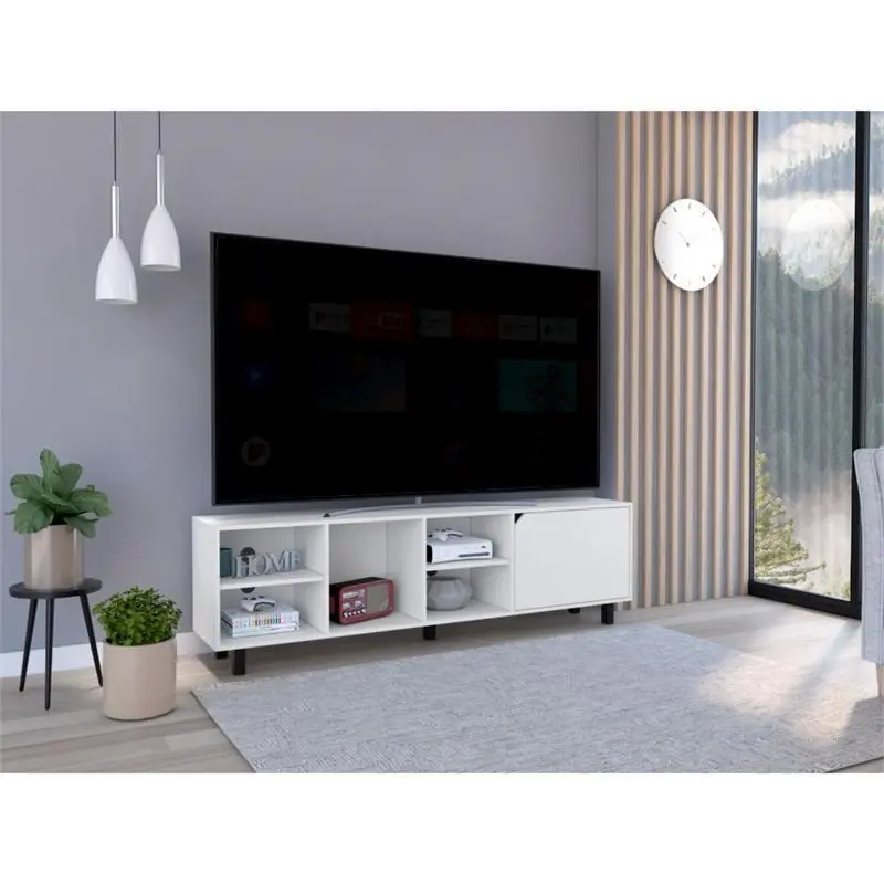 Stylish and Fresh White Television Stand By Homeroots