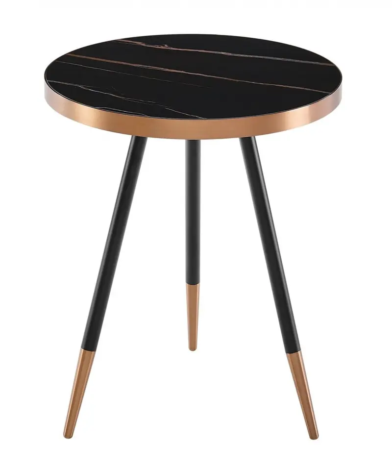 Stylish Black Ceramic and Rose Gold Side or End Table By Homeroots