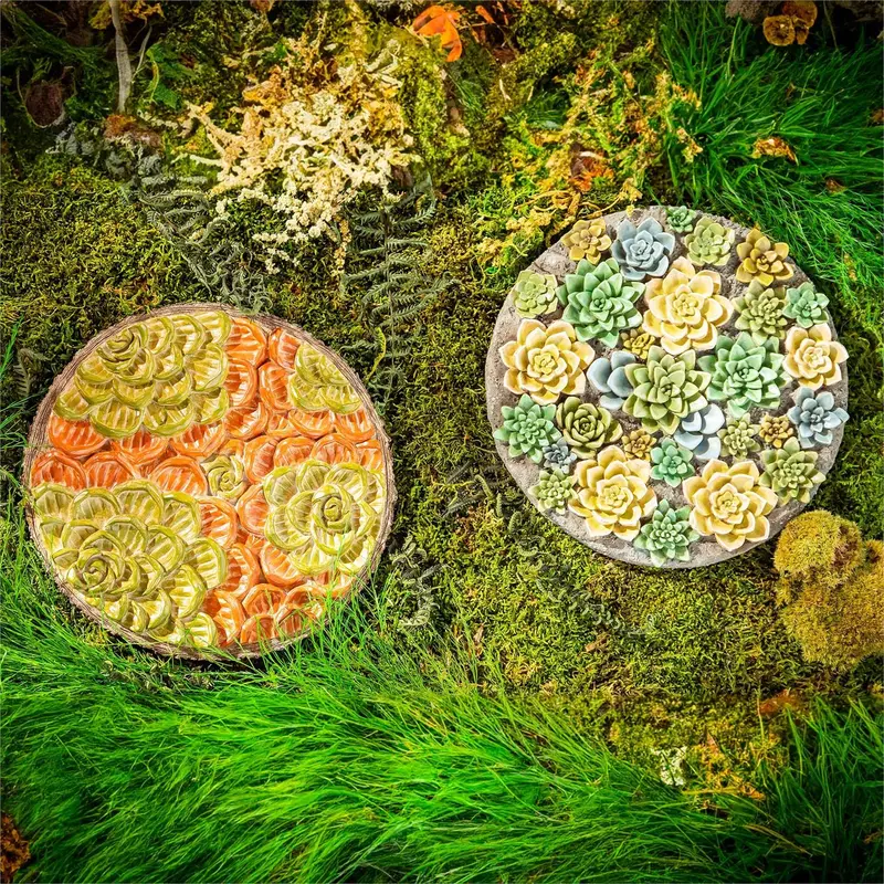 Succulent Greenery Garden Stone, 2 Asst