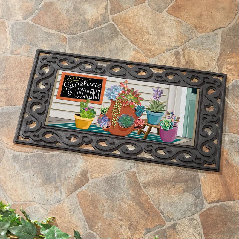 Succulent In Strawberry Pot Sassafras Switch Mat