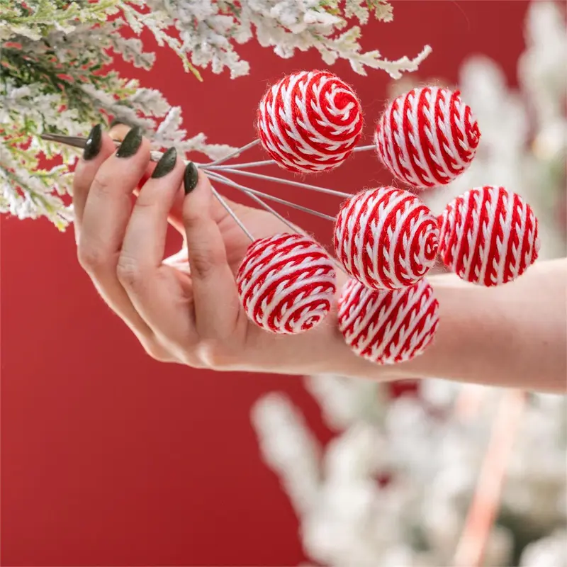 Sugar & Stripes Ornament Peppermint Tree Clips, 8.5"H