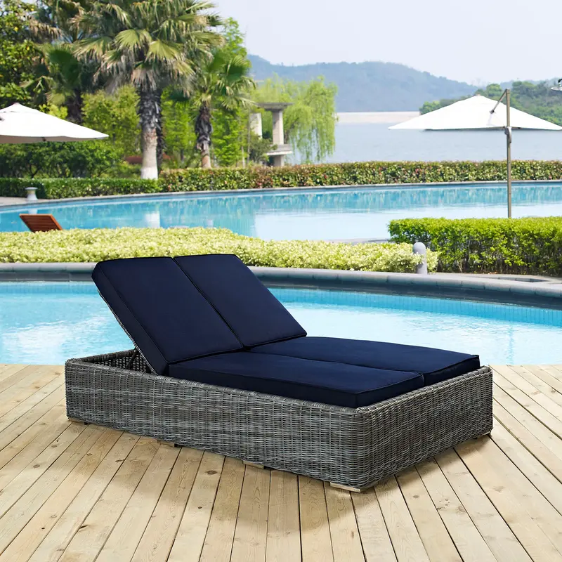 Summon Double Outdoor Patio Sunbrella® Chaise By Modway - EEI-1994