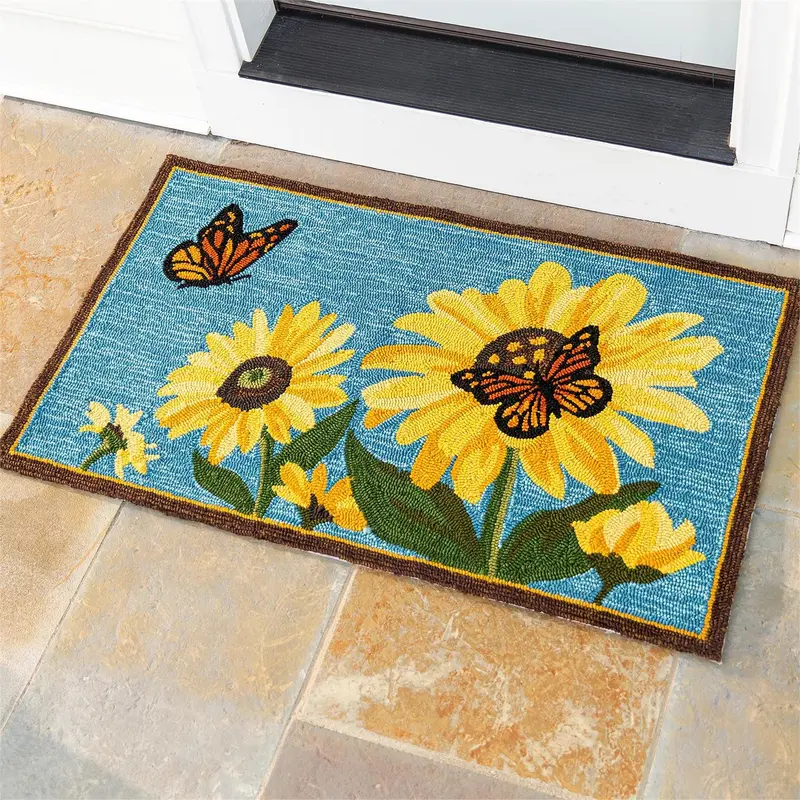 Sunflower Indoor/Outdoor Hooked Rug