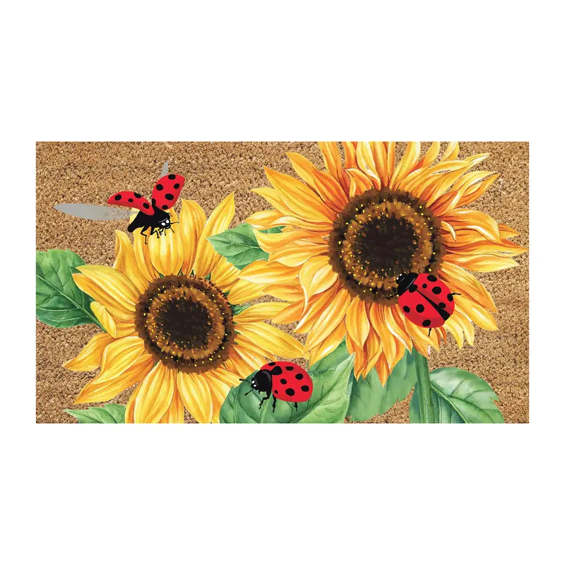Sunflower Ladybugs Coir Mat