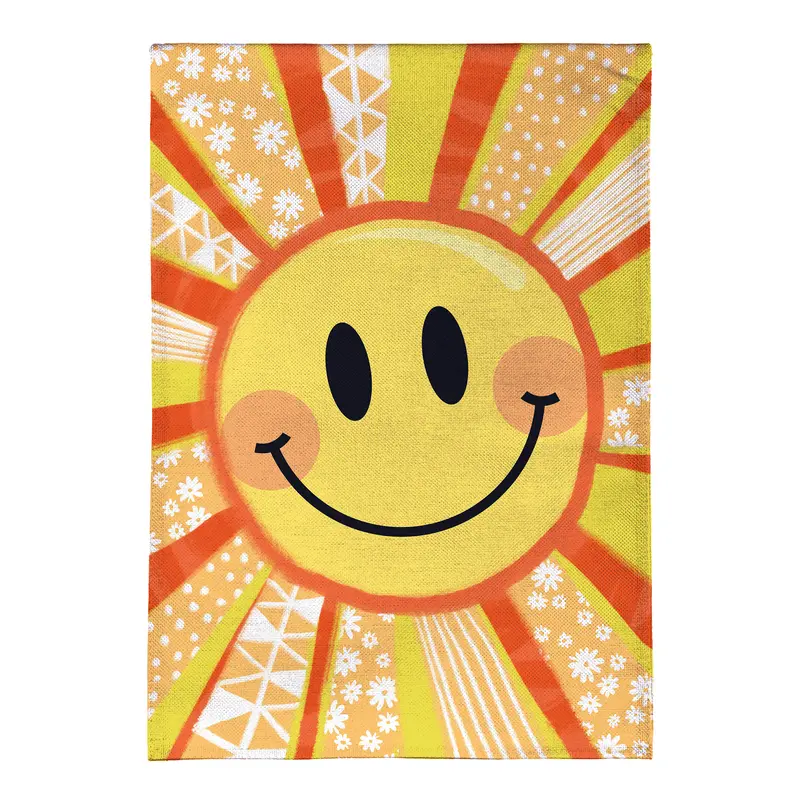 Sunny Smiles Burlap Garden Flag