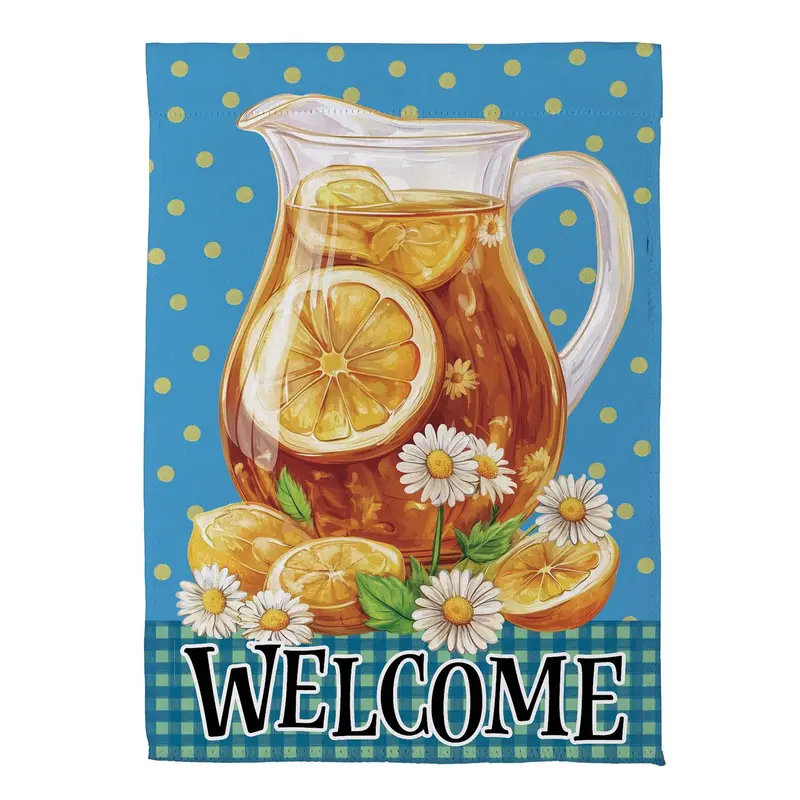Sweet Tea Welcome Suede House Flag