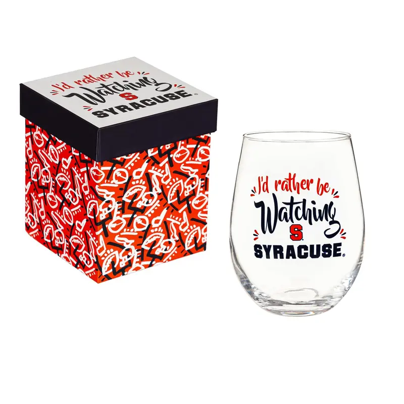 Syracuse University, 17oz Boxed Stemless Glass