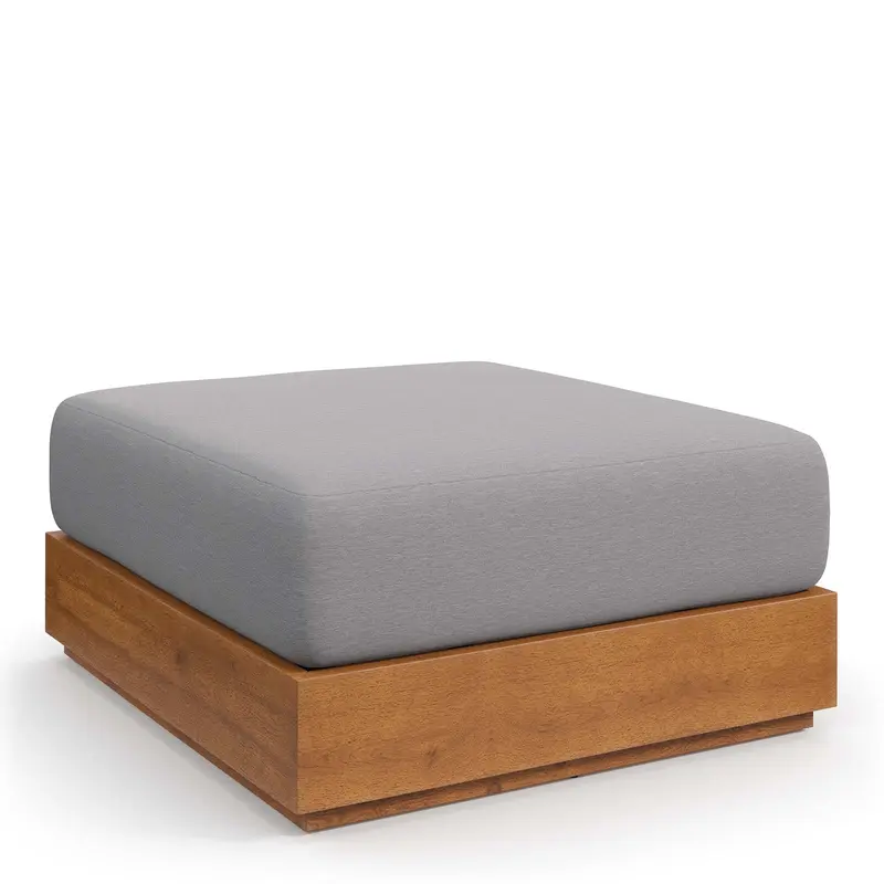 Tahoe Outdoor Patio Acacia Wood Ottoman By Modway - EEI-6785