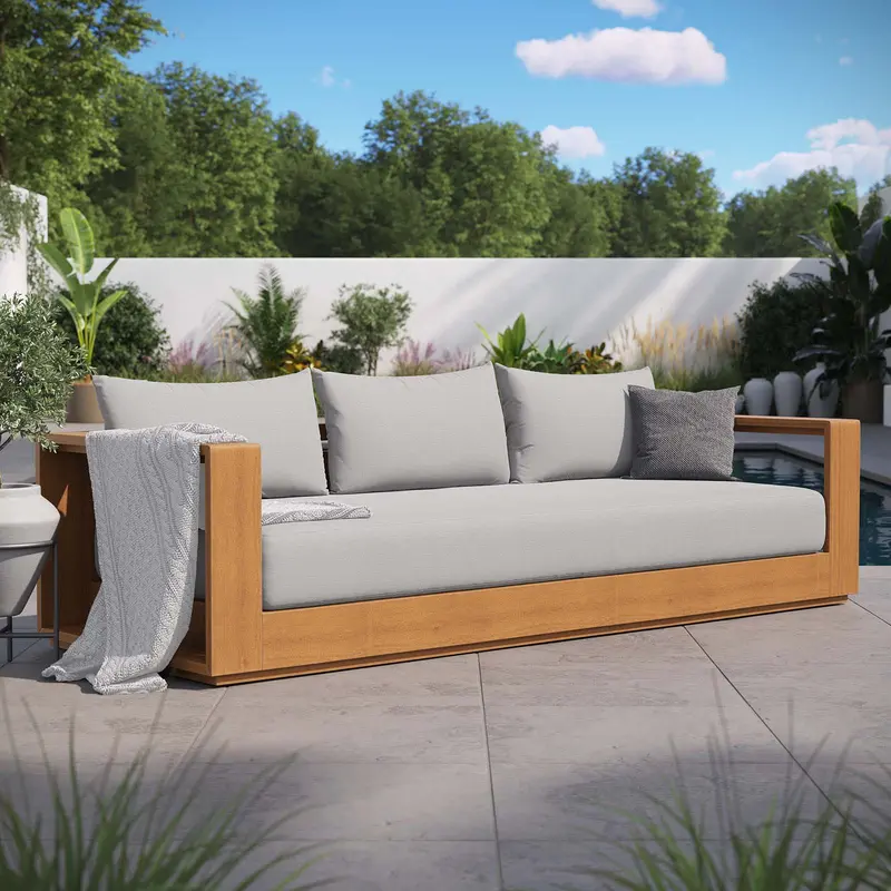 Tahoe Outdoor Patio Acacia Wood Sofa By Modway - EEI-6784
