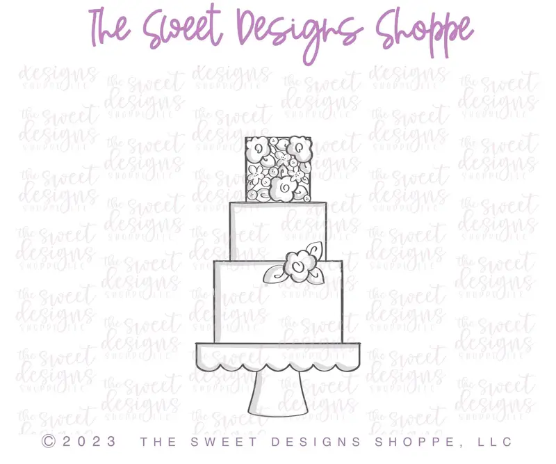 Tall 3 Tier Wedding Cake - Cookie Cutter