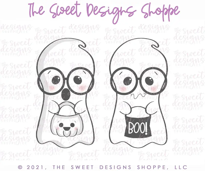 Tall Nerdy Ghost - Cookie Cutter