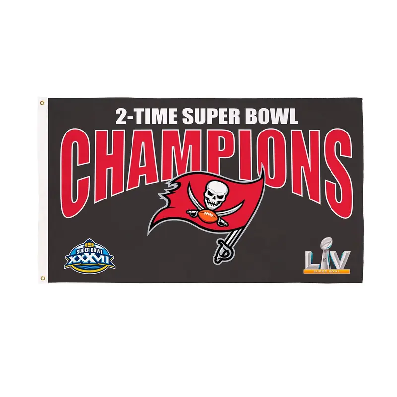 Tampa Bay Buccaneers 2X Superbowl Champions Football 3x5 Flag