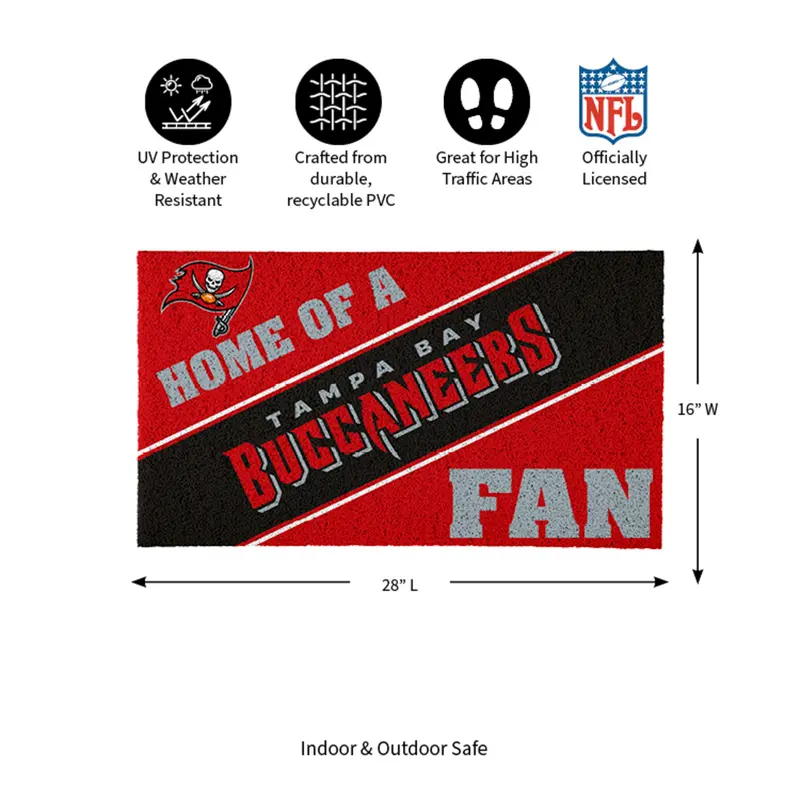 Tampa Bay Buccaneers, PVC Mat COLOR, Home of a Fan