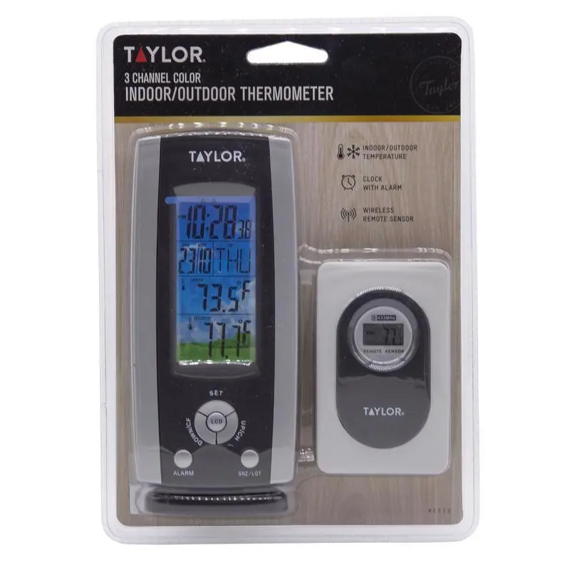 Taylor 3-Channel Weather Station with Clock - Open Box