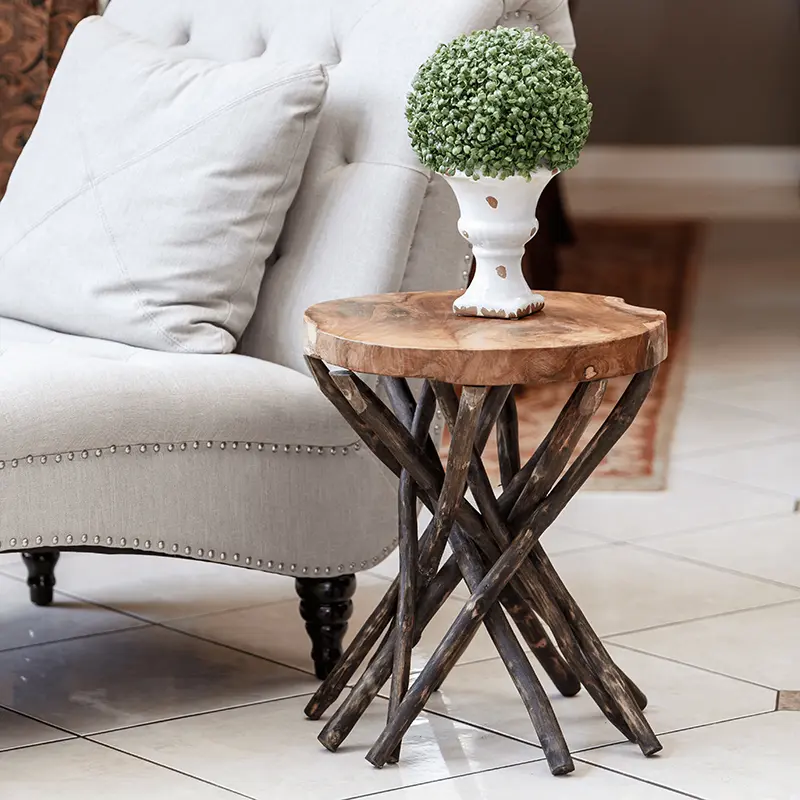 Teak Branched-Out Table - Round By Garden Age Supply