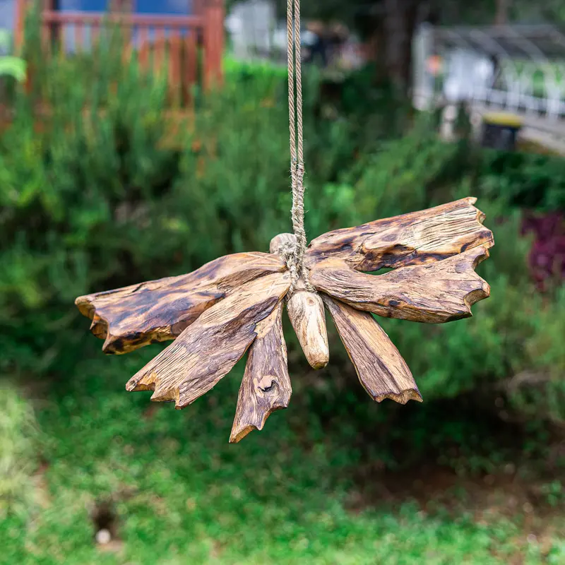 Teak Butterfly Flying Set of 2 By Garden Age Supply