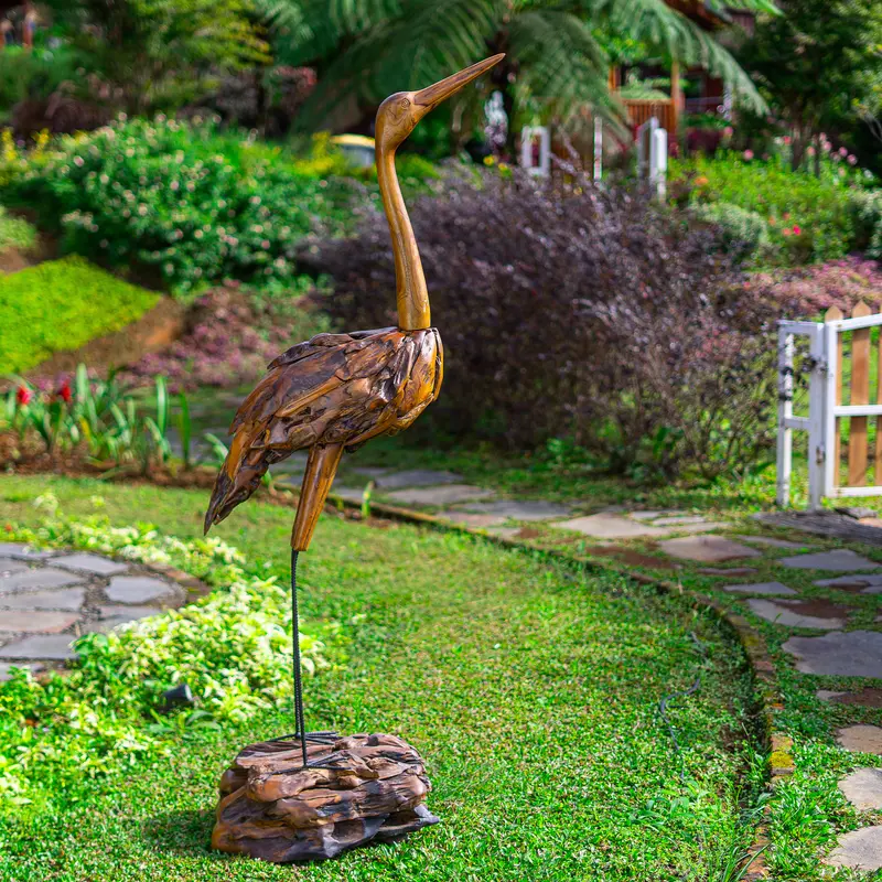 Teak Crane 72"H By Garden Age Supply