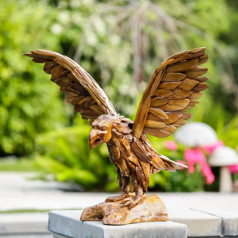 Teak Eagle 24" Tall By Garden Age Supply