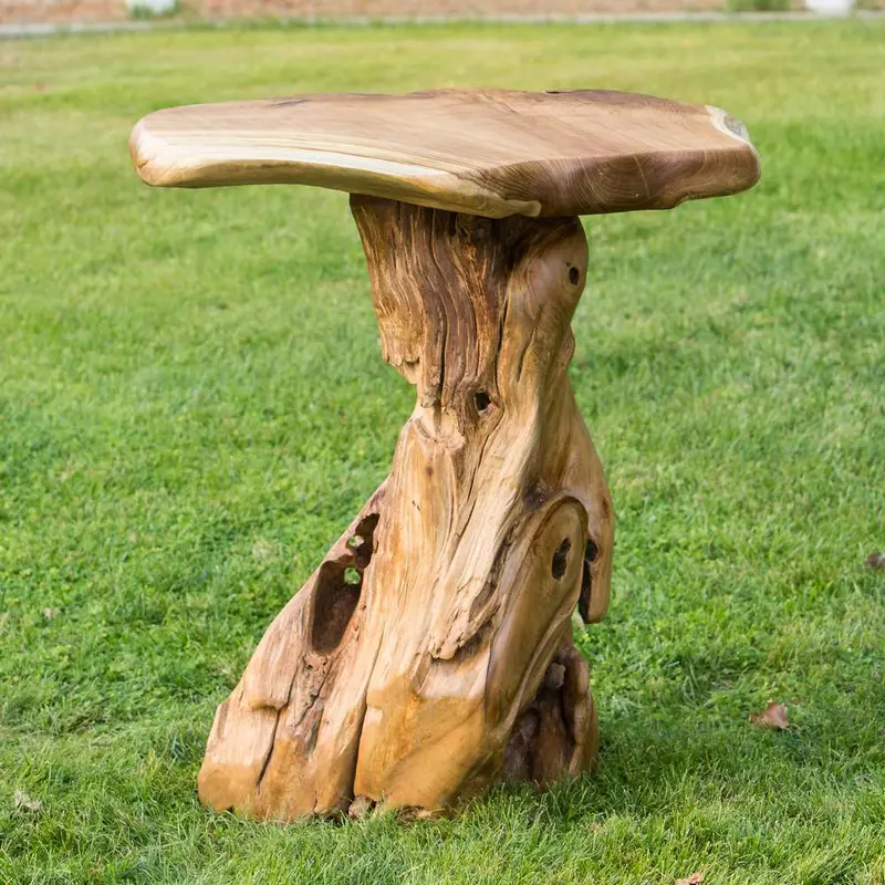 Teak Mushroom Bar High Table By Garden Age Supply