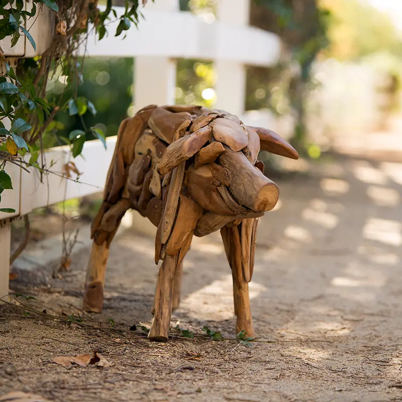 Teak Root Driftwood Pig By Garden Age Supply