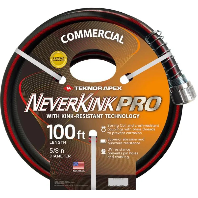 Teknor Apex NeverKink Pro 5/8 in. D X 100 ft. L Heavy Duty Contractor Grade Garden Hose - Open Box