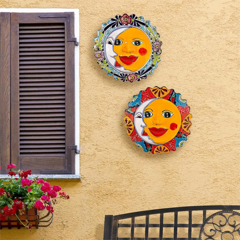 Terracotta Sun Face Wall Art