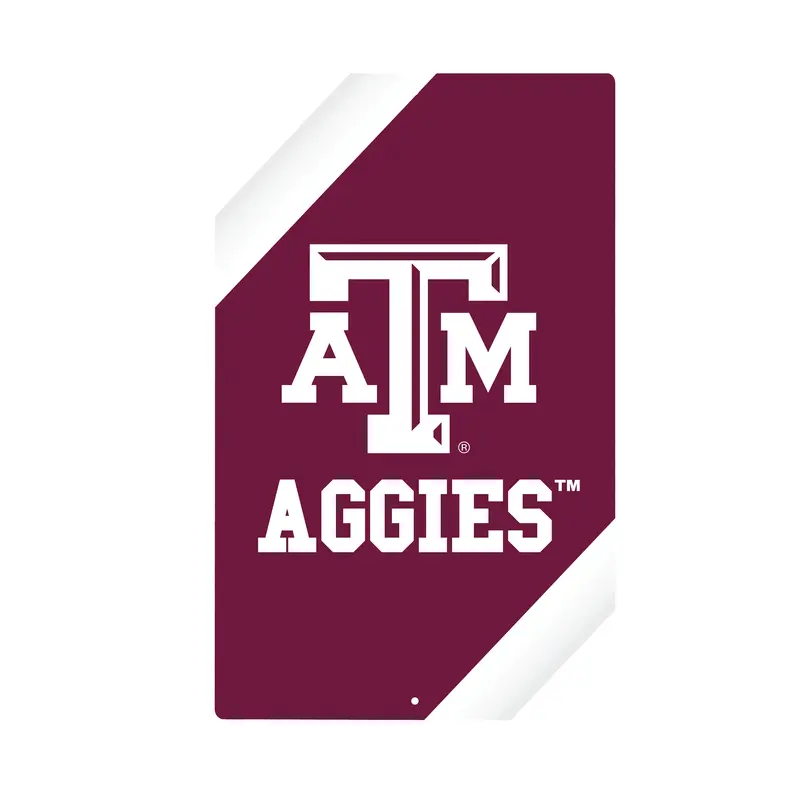 Texas A&M Logo Sign USA Metal Wall Sign, 7.5" x 11.5"