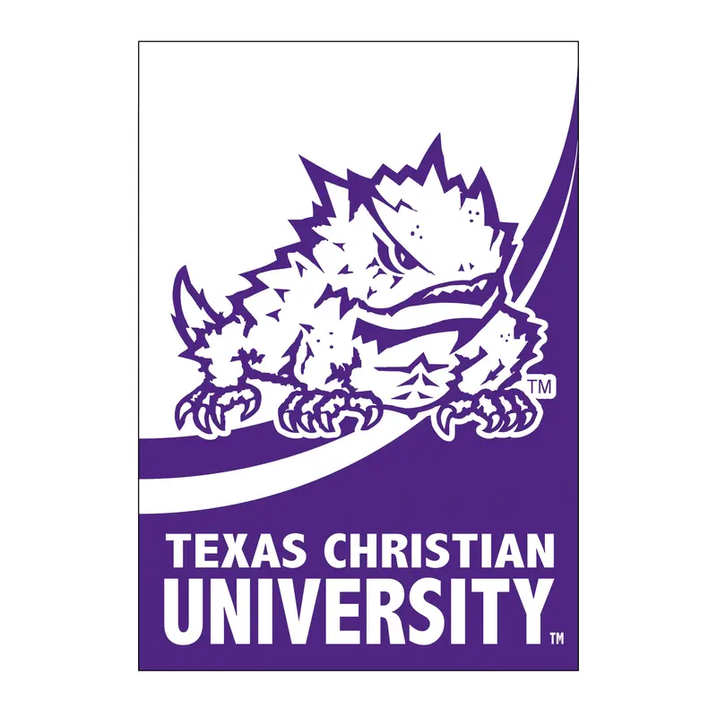 Texas Christian University Burlap Flag House Size
