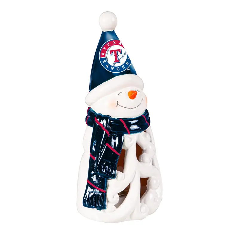 Texas Rangers Snowman LED Statuary, 8"