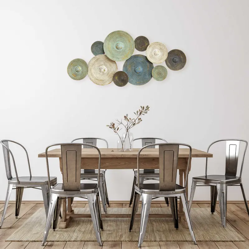 Textured Metal Plates Wall Decor By Homeroots