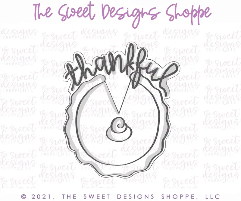 Thankful Pie Sticker Cookie - Cookie Cutter