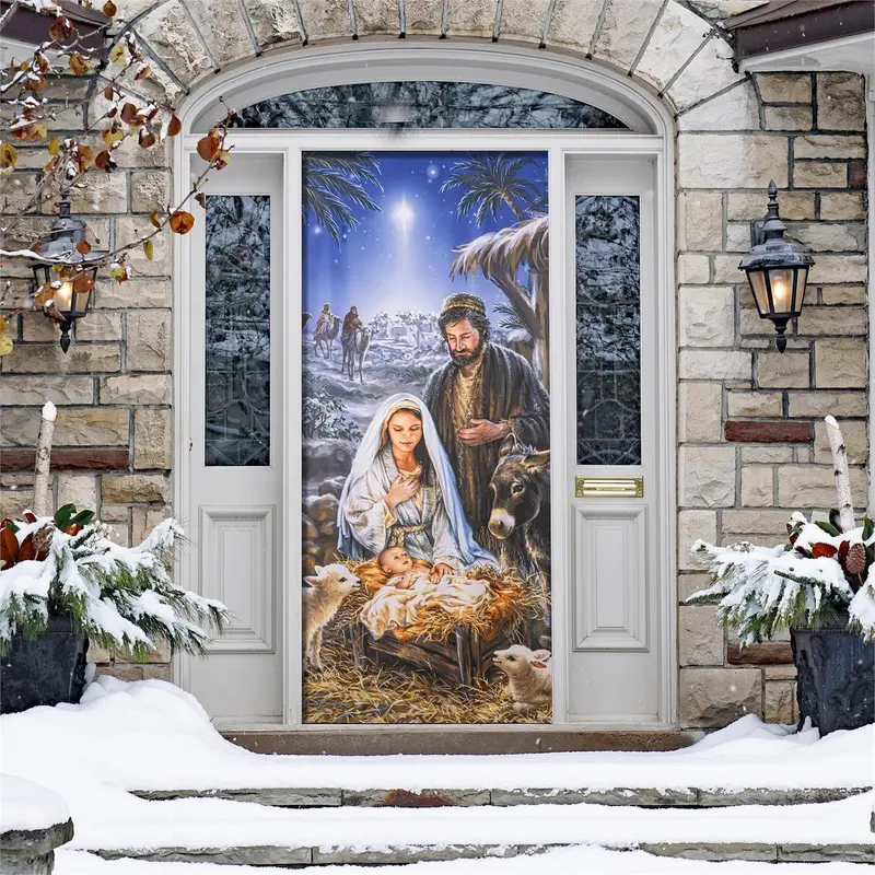 The Savior is Born Premium Door Cover