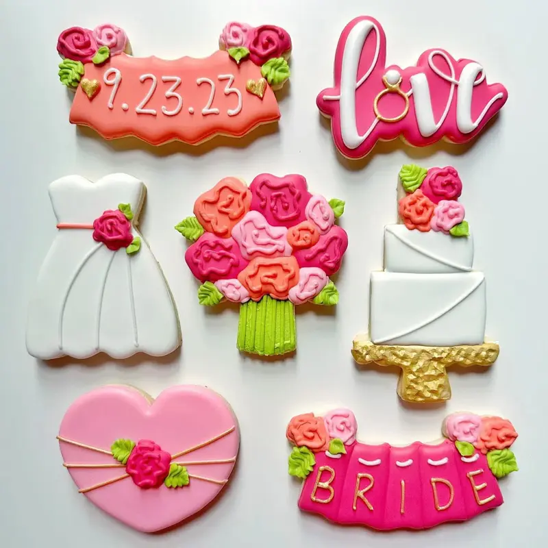 TheGracefulbaker Class Cookie Cutters - BRIDAL SHOWER - Set of 6 Cookie Cutters - Online Class not included