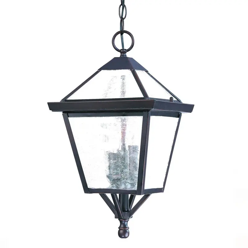 Three Light Bronze Glass Hanging Lantern Light By Homeroots