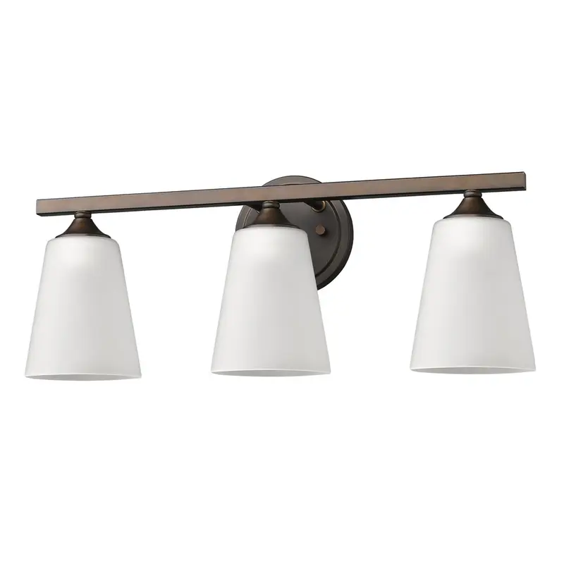 Three Light Bronze Metal Vanity Wall Light By Homeroots