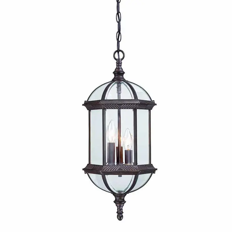 Three Light Dark Brown Eastern Lantern Hanging Light By Homeroots