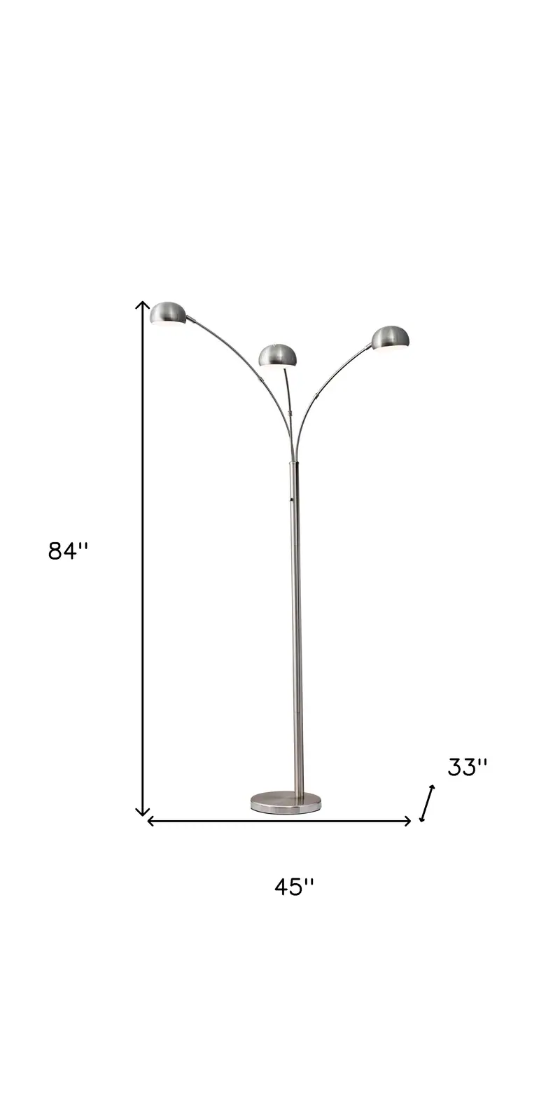 Three Light Steel Orb Floor Lamp By Homeroots