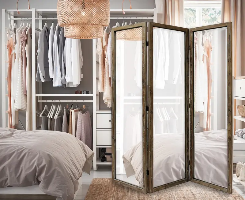 Three Panel Natural Zig Zag Wood Room Divider Screen By Homeroots