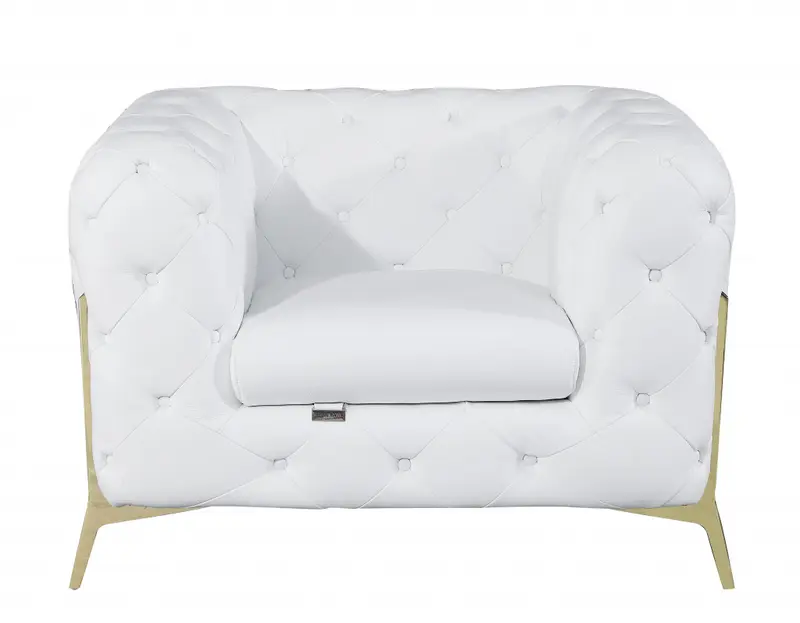 Three Piece White Italian Leather Five Person Seating Set By Homeroots
