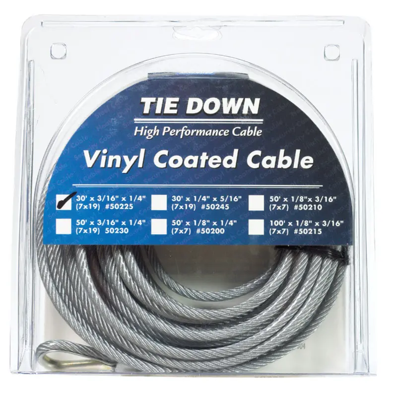 Tie Down Engineering 3/16 in. D X 30 ft. L Vinyl Coated Galvanized Steel Aircraft Cable - Deal of The Week