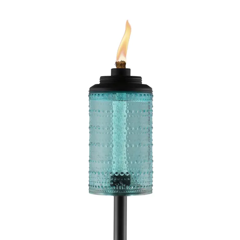 TIKI Blue Glass 68 in. Carnival Garden Torch 1 pc - Deal of The Week