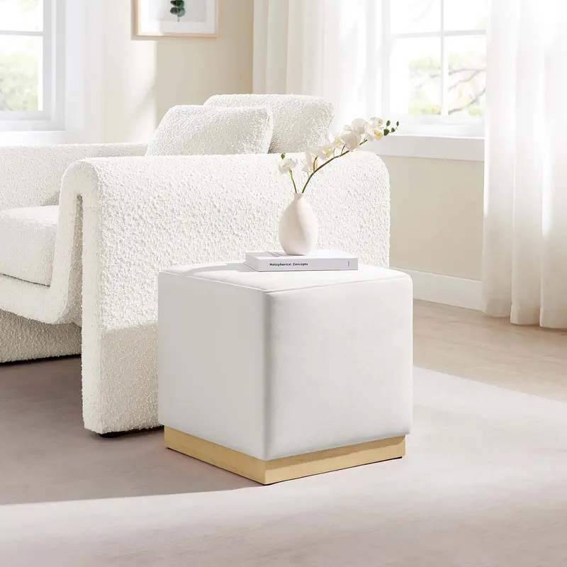 Tilden 17" Square Performance Velvet Upholstered Ottoman By Modway - EEI-6640