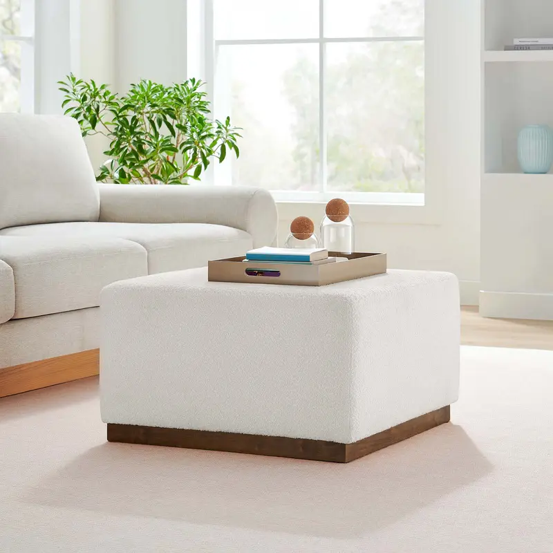 Tilden Large 28" Square Boucle Upholstered Ottoman By Modway - EEI-6644