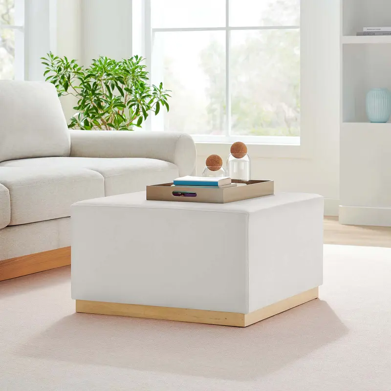 Tilden Large 28" Square Performance Velvet Upholstered Ottoman By Modway - EEI-6643