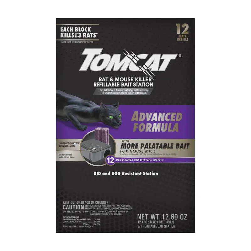 Tomcat Advanced Bait Station and Bait Blocks For Rats 12 pk - Deal of The Week