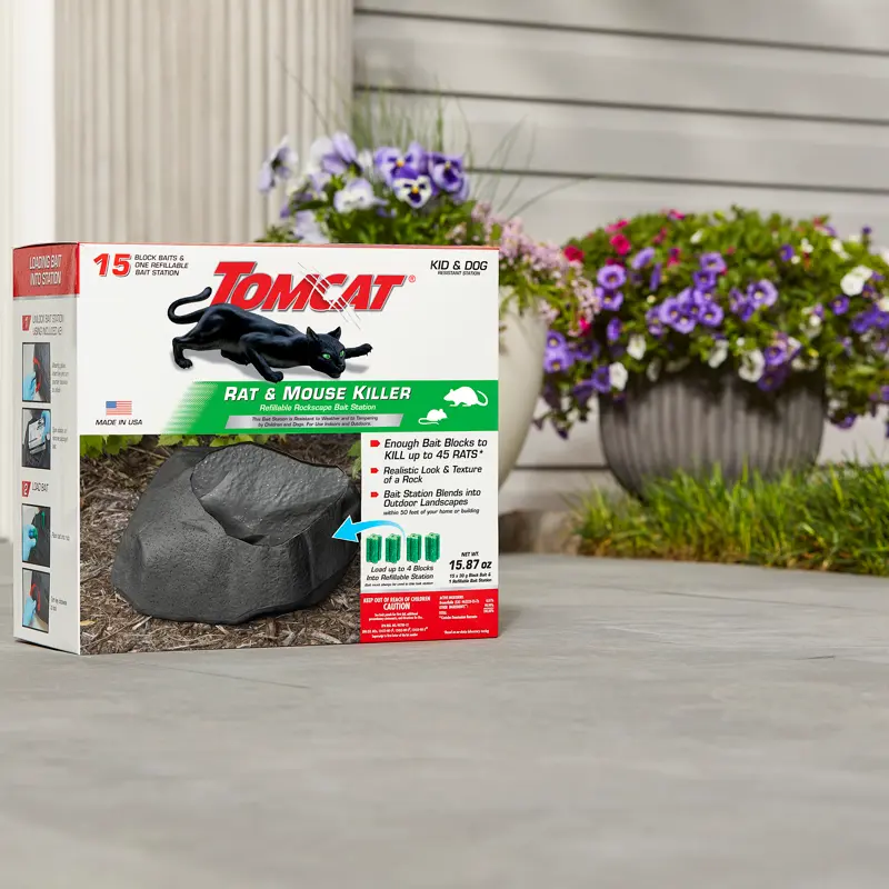 Tomcat Rockscape Bait Station and Bait Blocks For Mice and Rats (Pack of 4) - Deal of The Week