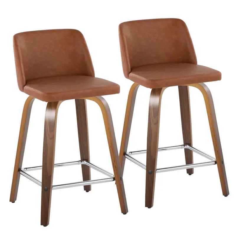 Toriano 24" Fixed Height Counter Stool - Set of 2 Brown By LumiSource