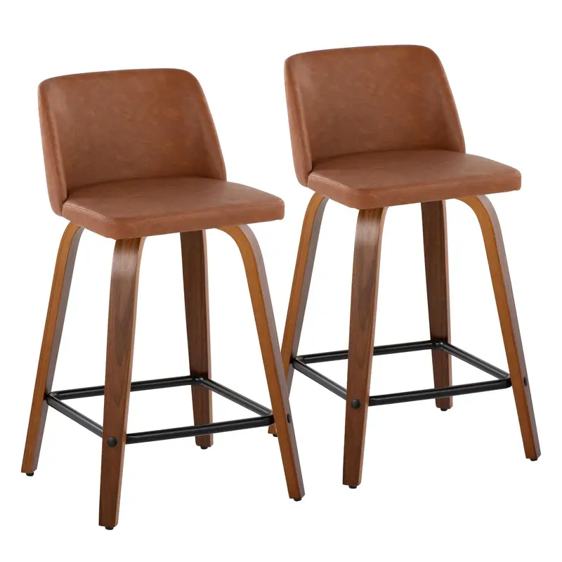 Toriano 24" Fixed Height Counter Stool - Set of 2 Brown By LumiSource