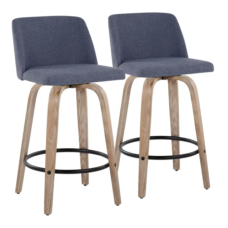 Toriano 26" Fixed-Height Counter Stool - Set of 2 By LumiSource - B26-TRNOFB-GRTZQ2 WWBU2