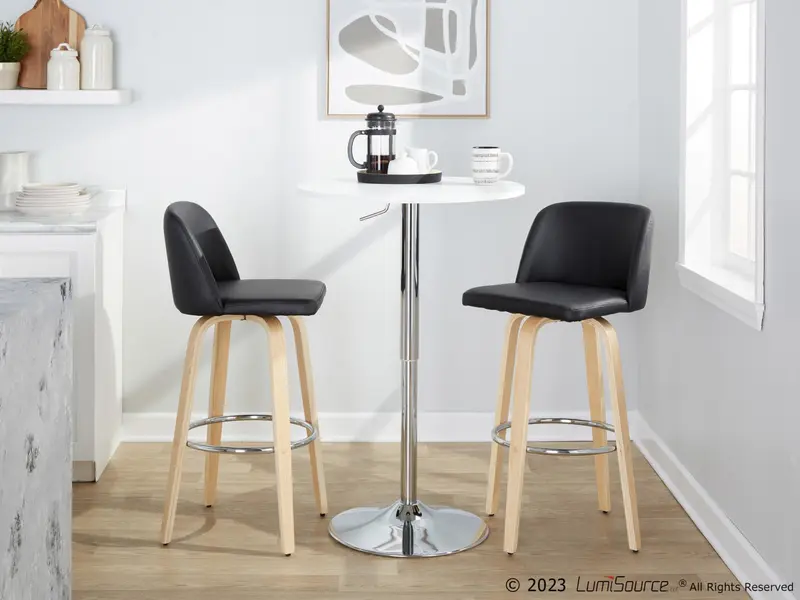 Toriano 30" Fixed-Height Barstool - Set of 2 By LumiSource - B30-TRNOPU-GRTZR2 NABK2